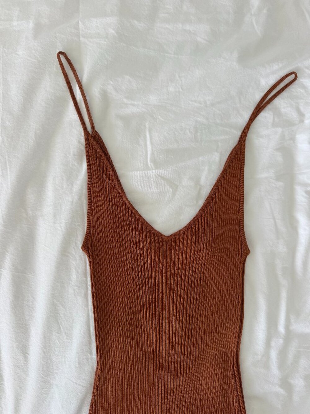 STAUD Pleasanton Midi Dress - color Tan Goldie - size small - Picture 4 of 6